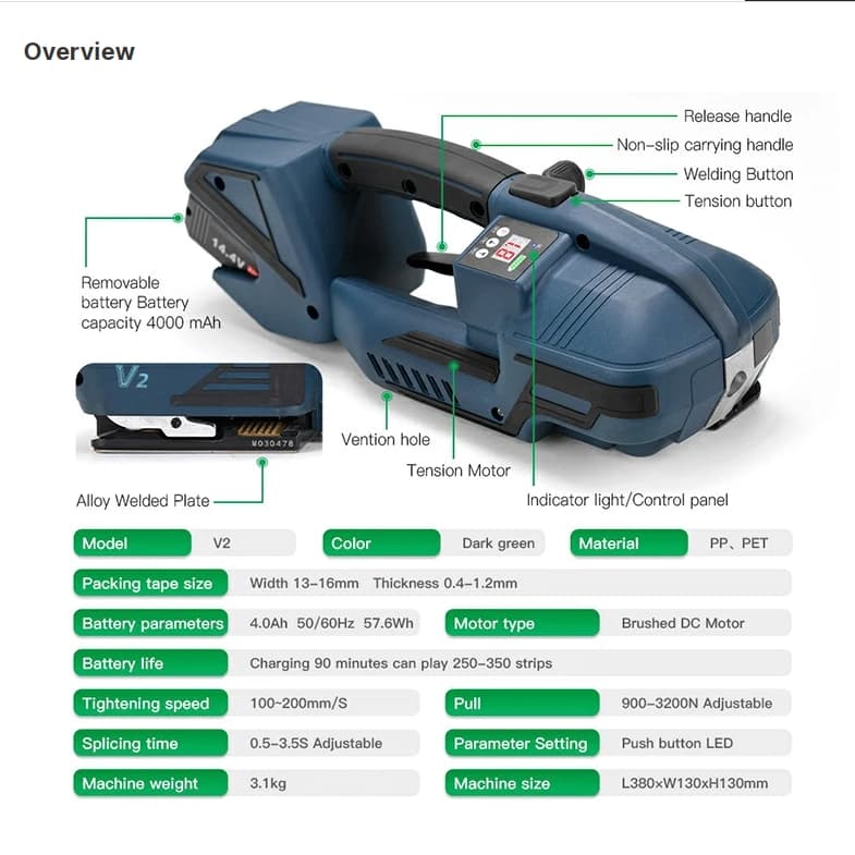 V2 Electric Battery Strapping Machine